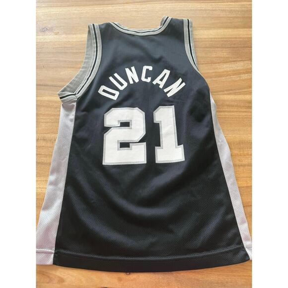 San Antonio Spurs Vintage Boys Jersey Tim Duncan 21 Champion RARE Size 10-12 - Picture 2 of 9